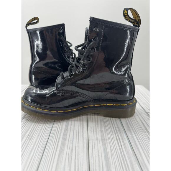Dr. Martens 1460 W‎ Patent Leather Boots L Black Patent Lamper Women's Size 6 - Picture 5 of 10